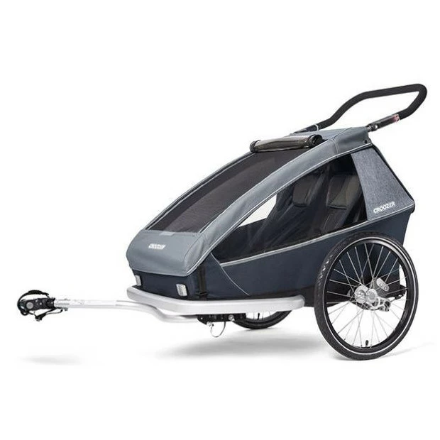 Remorque Enfant Biplace Croozer Vaaya 2 Bleu Graphite
