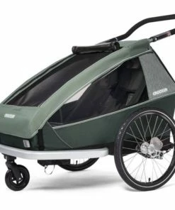 Remorque Enfant Biplace Croozer Vaaya 2 Vert Kaki